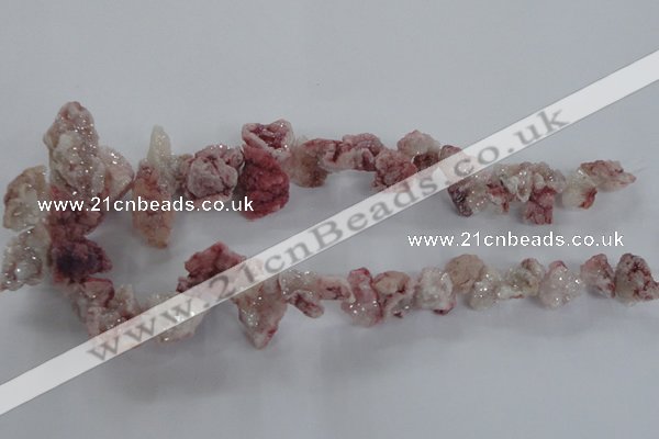 CTD976 Top drilled 10*15mm - 15*25mm nuggets plated druzy agate beads