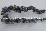 CTD980 Top drilled 10*15mm - 15*25mm nuggets plated druzy agate beads