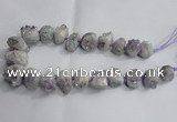 CTD989 Top drilled 15*20mm - 20*25mm nuggets plated druzy amethyst beads