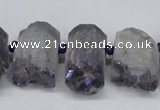 CTD998 Top drilled 15*20mm - 20*25mm nuggets plated druzy amethyst beads