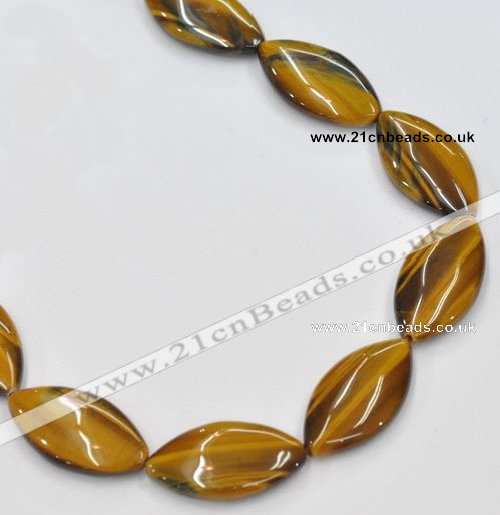 CTE03 20*40mm marquise shape yellow tiger eye beads wholesale