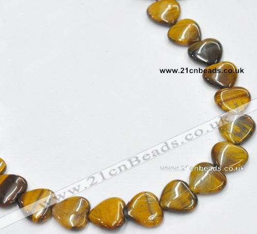 CTE06 15.5 inches 14mm heart yellow tiger eye beads wholesale