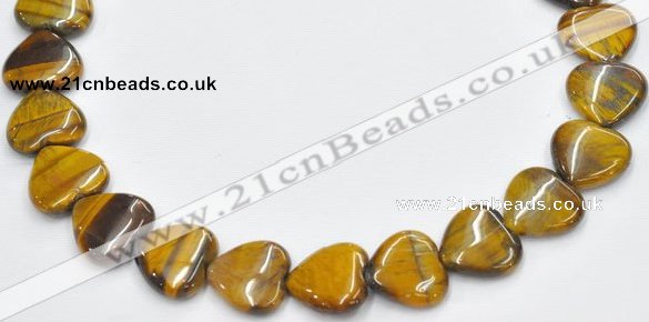 CTE07 20mm heart shape yellow tiger eye beads Wholesale