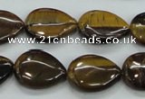 CTE100 15.5 inches 13*18mm flat teardrop yellow tiger eye beads