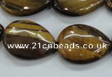 CTE101 15.5 inches 18*25mm flat teardrop yellow tiger eye beads