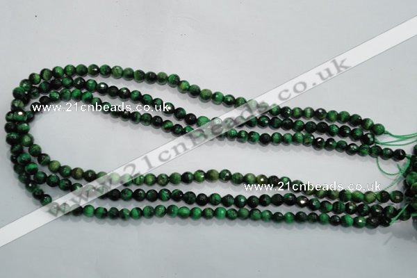 CTE1011 15.5 inches 6mm faceted round dyed green tiger eye beads