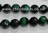 CTE1012 15.5 inches 8mm faceted round dyed green tiger eye beads