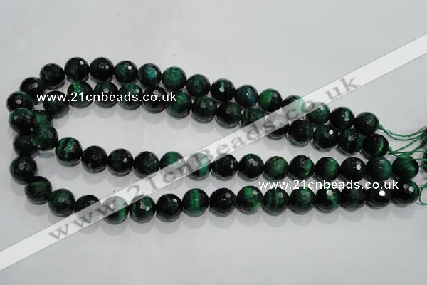 CTE1012 15.5 inches 8mm faceted round dyed green tiger eye beads