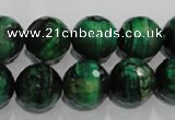 CTE1016 15.5 inches 14mm faceted round dyed green tiger eye beads