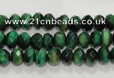 CTE1021 15.5 inches 5*8mm faceted rondelle dyed green tiger eye beads