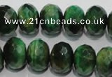 CTE1024 15.5 inches 10*14mm faceted rondelle dyed green tiger eye beads