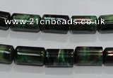 CTE1030 15.5 inches 8*14mm tube dyed green tiger eye beads wholesale