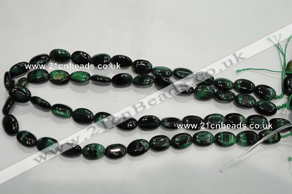 CTE1041 15.5 inches 10*14mm oval dyed green tiger eye beads