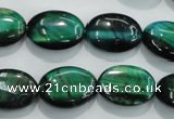 CTE1043 15.5 inches 13*18mm oval dyed green tiger eye beads