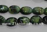 CTE1048 15.5 inches 10*14mm oval dyed green tiger eye beads