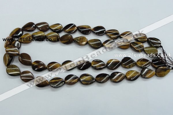 CTE109 15.5 inches 12*18mm twisted teardrop yellow tiger eye beads