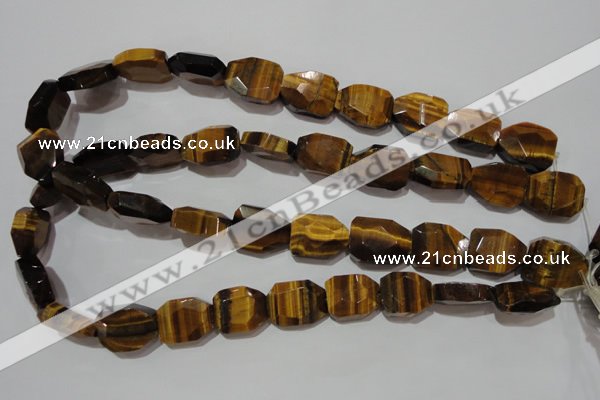 CTE1111 16*18mm - 17*23mm faceted freeform yellow tiger eye beads