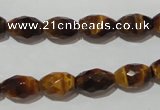 CTE1113 15.5 inches 8*12mm faceted rice yellow tiger eye beads