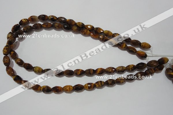 CTE1113 15.5 inches 8*12mm faceted rice yellow tiger eye beads