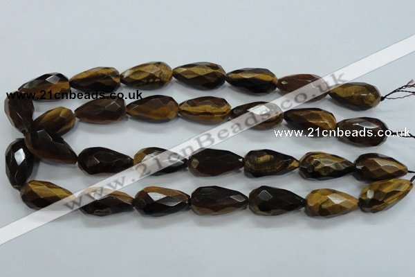 CTE117 15.5 inches 14*26mm faceted teardrop yellow tiger eye beads