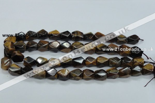 CTE118 15.5 inches 12*18mm faceted cuboid yellow tiger eye beads