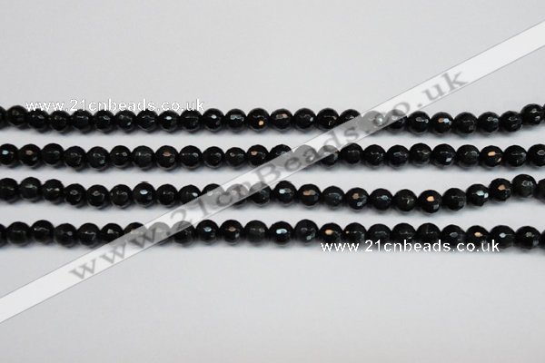 CTE1185 15.5 inches 6mm faceted round blue tiger eye beads