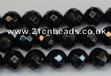 CTE1187 15.5 inches 10mm faceted round blue tiger eye beads