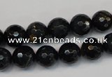 CTE1188 15.5 inches 10mm faceted round blue tiger eye beads