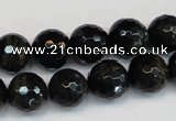 CTE1189 15.5 inches 12mm faceted round blue tiger eye beads