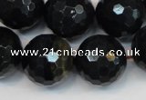 CTE1192 15.5 inches 18mm faceted round blue tiger eye beads