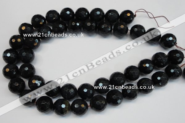 CTE1192 15.5 inches 18mm faceted round blue tiger eye beads