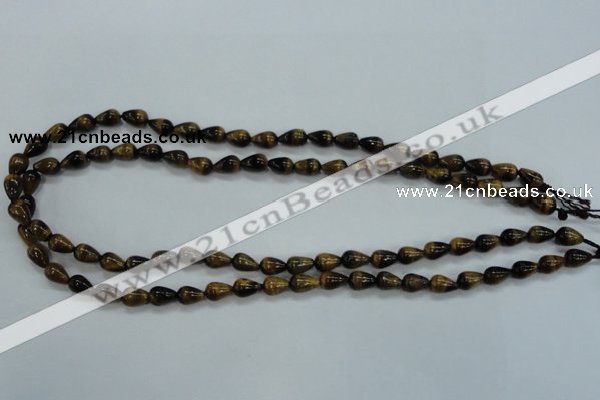 CTE120 15.5 inches 6*8mm teardrop yellow tiger eye beads wholesale