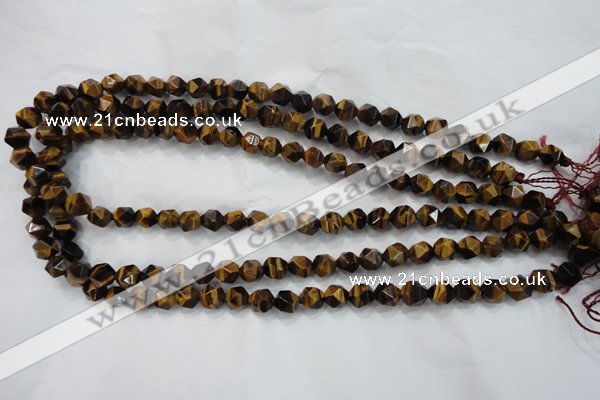 CTE1201 15 inches 8mm faceted nuggets yellow tiger eye beads