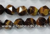 CTE1203 15 inches 12mm faceted nuggets yellow tiger eye beads