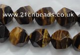 CTE1204 15 inches 14mm faceted nuggets yellow tiger eye beads