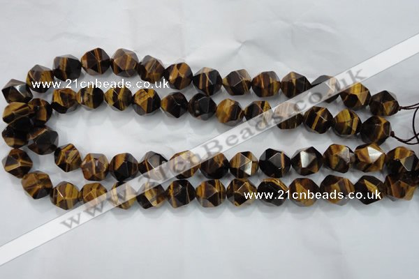 CTE1205 15 inches 16mm faceted nuggets yellow tiger eye beads