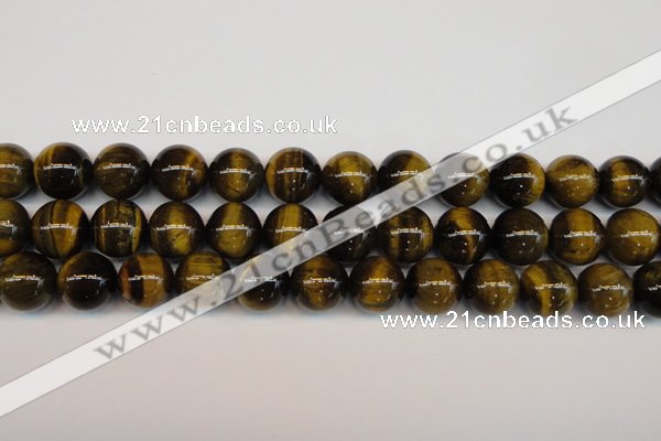 CTE1214 15.5 inches 14mm round AB grade yellow tiger eye beads