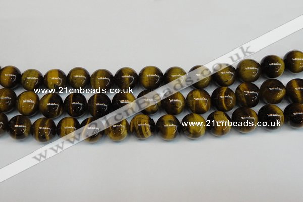 CTE1221 15.5 inches 12mm round AB+ grade yellow tiger eye beads