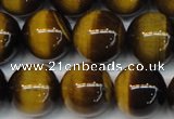 CTE1237 15.5 inches 12mm round A+ grade yellow tiger eye beads