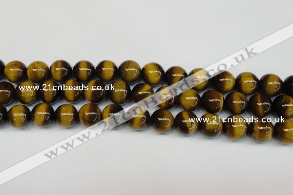 CTE1237 15.5 inches 12mm round A+ grade yellow tiger eye beads