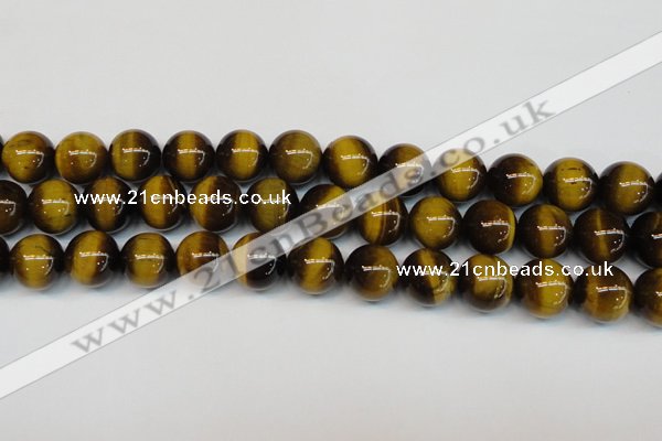 CTE1238 15.5 inches 14mm round A+ grade yellow tiger eye beads