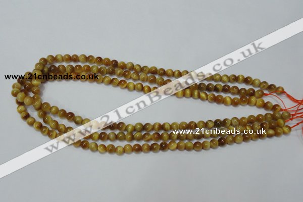 CTE127 15.5 inches 6mm round yellow tiger eye gemstone beads