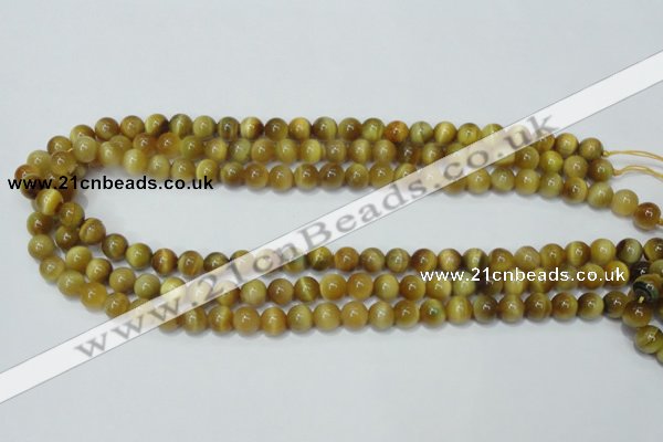 CTE128 15.5 inches 8mm round yellow tiger eye gemstone beads