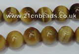 CTE130 15.5 inches 12mm round yellow tiger eye gemstone beads