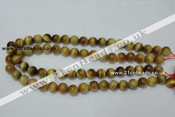 CTE130 15.5 inches 12mm round yellow tiger eye gemstone beads