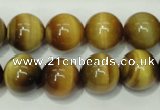 CTE131 15.5 inches 14mm round yellow tiger eye gemstone beads