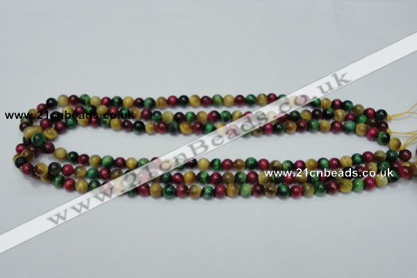 CTE132 15.5 inches 6mm round dyed tiger eye gemstone beads