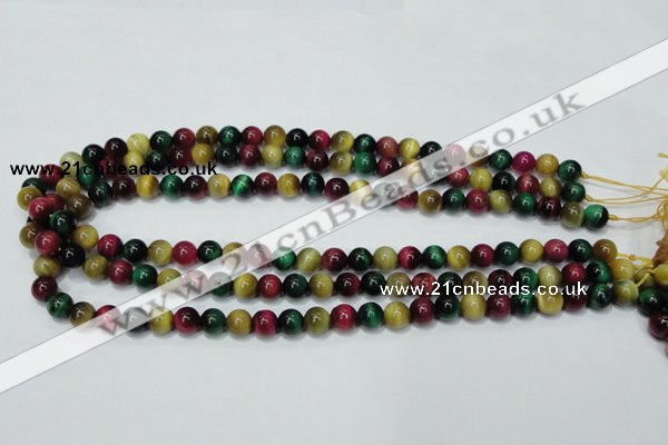 CTE133 15.5 inches 8mm round dyed tiger eye gemstone beads