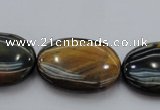 CTE1364 15.5 inches 15*20mm oval yellow & blue tiger eye beads