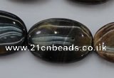 CTE1365 15.5 inches 18*25mm oval yellow & blue tiger eye beads